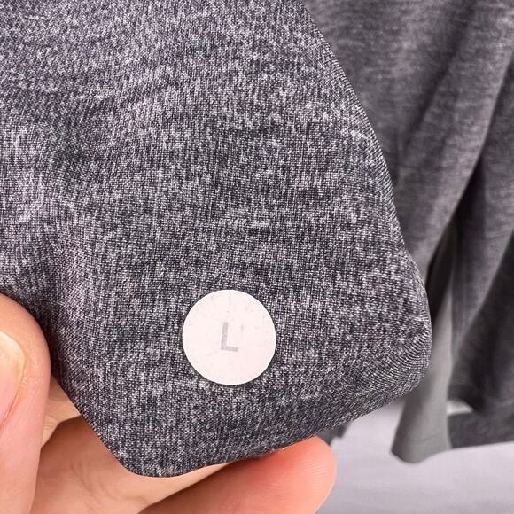 Lululemon Lined Training Shorts Gray Yellow Zip Mesh Pockets Men’s Large Workout - Picture 10 of 16